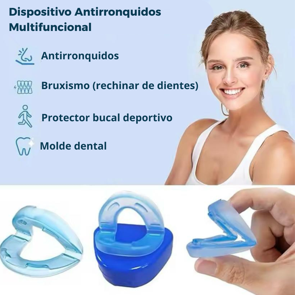 Dispositivo Bucal Antirronquidos y Antibruxismo RespiraFácil
