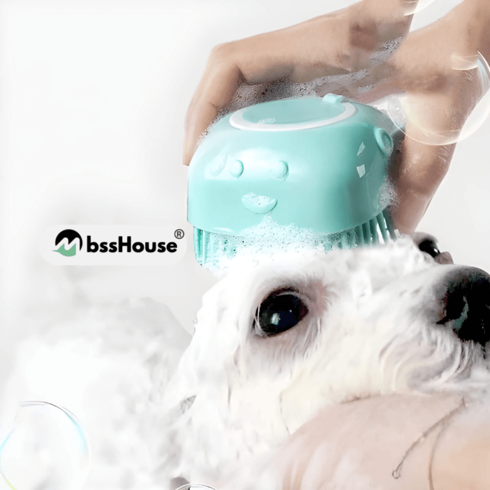 Dispensador de Champú y Cepillo Masajeador  para Mascotas