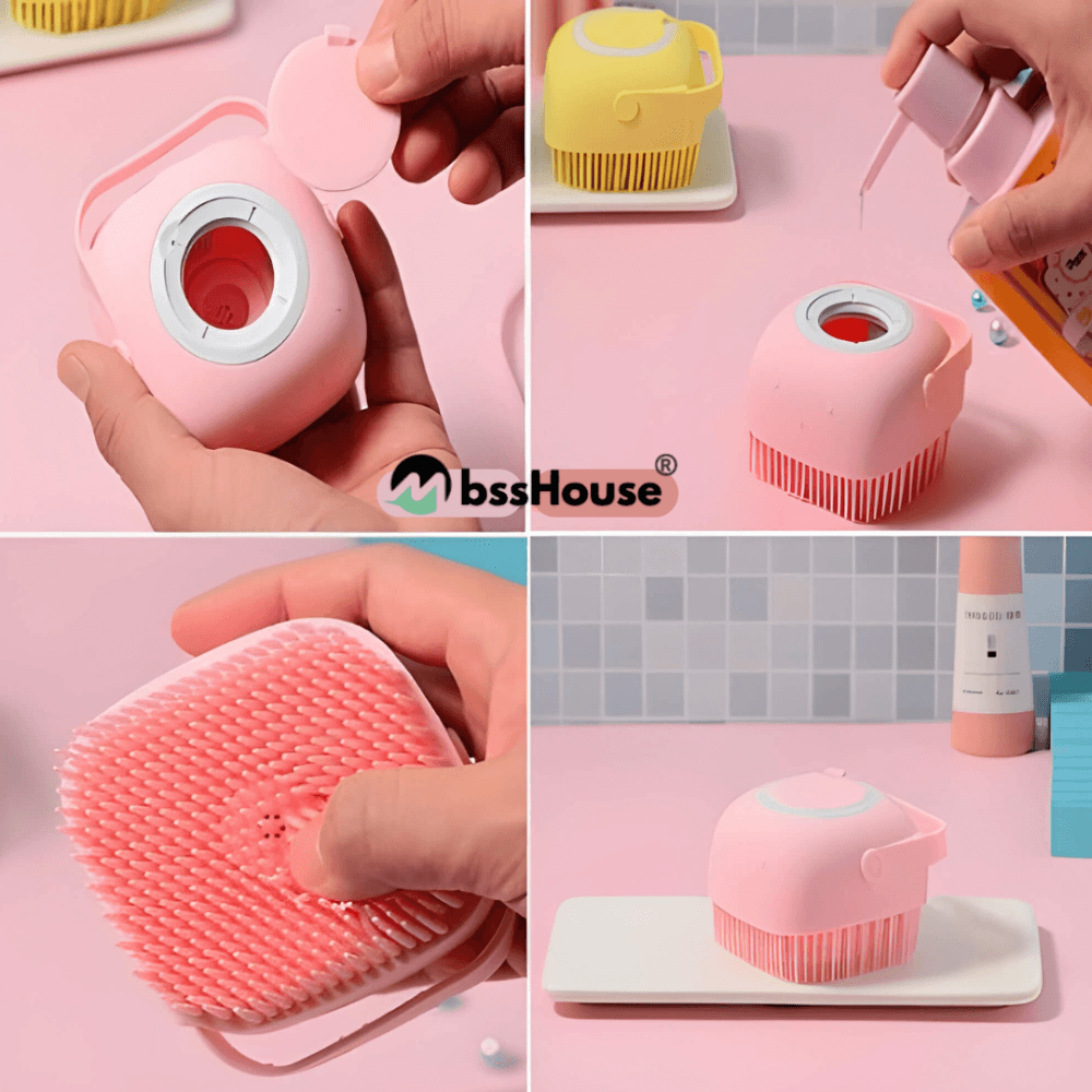 Dispensador de Champú y Cepillo Masajeador  para Mascotas