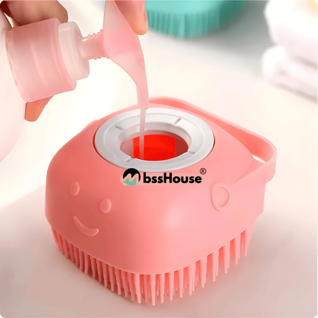 Dispensador de Champú y Cepillo Masajeador  para Mascotas