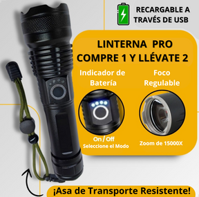 🌧️COMPRE 1 Y LLÉVATE 2,3  LINTERNA  PRO USB RECARGABLE 🔦