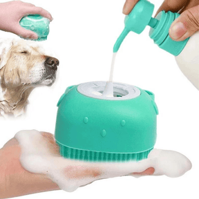 Dispensador de Champú y Cepillo Masajeador  para Mascotas
