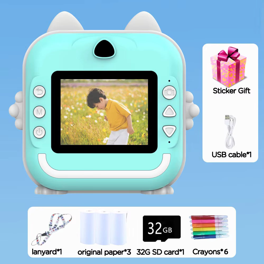 Cámara Infantil con Impresión Instantánea 1080P